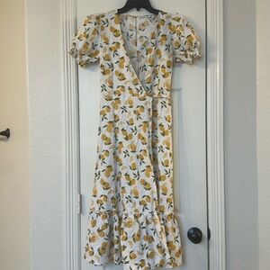 Reformation Small  Lemon Wrap Dress